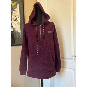Victoria's Secret PINK burgundy sherpa hoodie